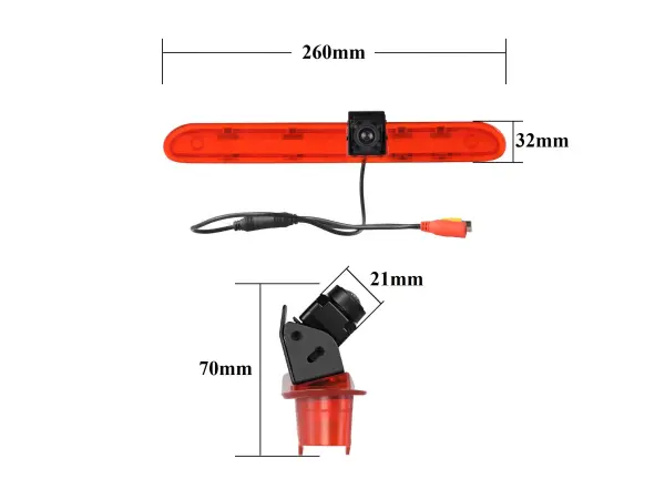 parkovaci kamera cvbs/ ahd v krytu brzdoveho svetla pro peugeot, citroen, opel, toyota 