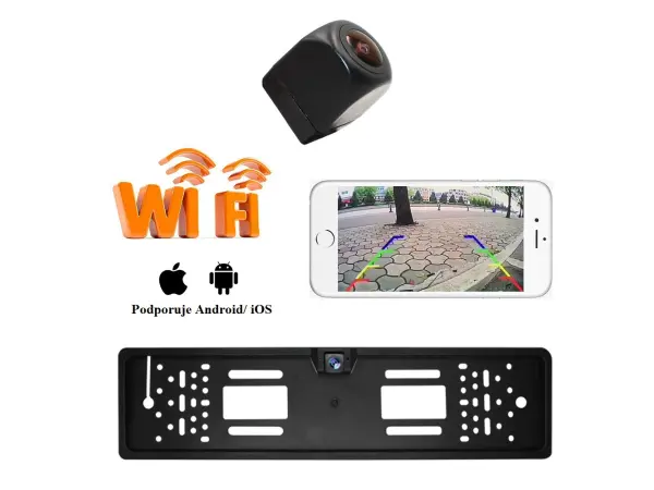 wifi 2,4ghz parkovaci kamera v spz aizzz007 pro w-car mobilni aplikaci