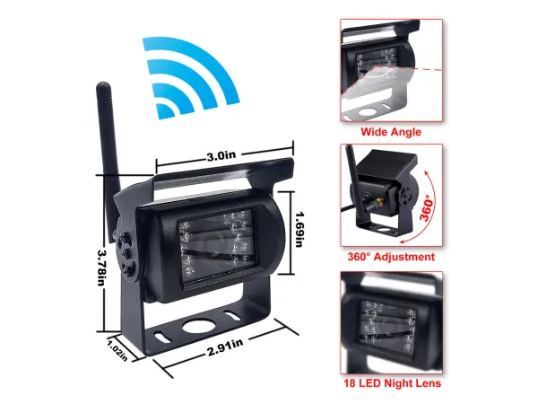 parkovaci kamera y3000 2510mhz pro wifi  12/24v truck set 