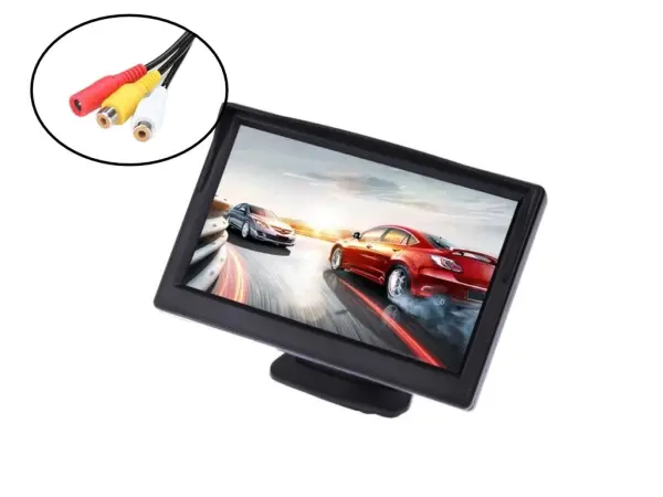 lcd 5"  monitor c0070 pro parkovaci kameru,  na palubku i s prisavkou na sklo