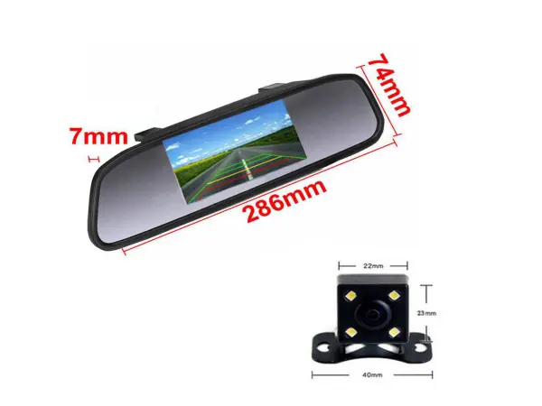 zpetne zrcatko f0002 s lcd 4,3 s parkovaci kamerou