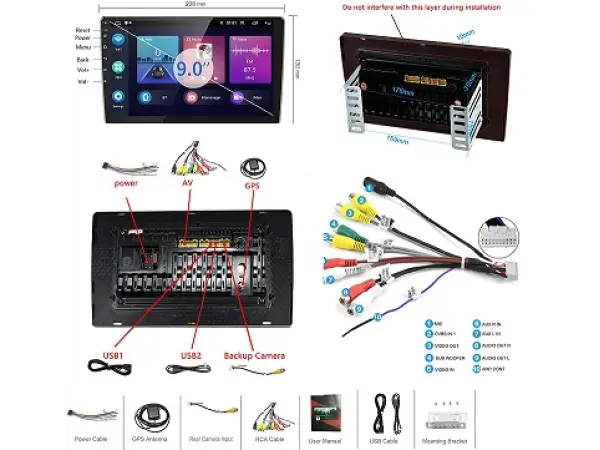 2din autoradio 9" lcd a3018 2gb+32gb android 11 s carplay, android auto, gps wifi bt fm