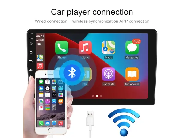 2din autoradio 9" lcd a3018 2gb+32gb android 11 s carplay, android auto, gps wifi bt fm