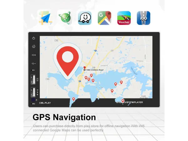 2din autoradio 7" a2838 android 9.1, prehravac s gps wifi bt fm phone link usb