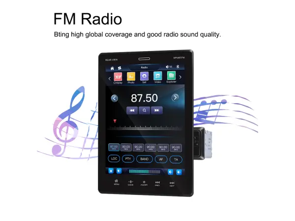 1din autoradio a3021 apple carplay lcd 9,5 vertikalne nastavitelny dotykovy displej