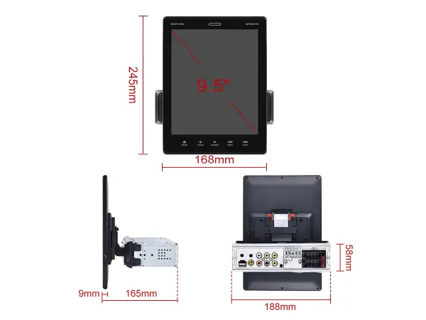 1din autoradio a3021 apple carplay lcd 9,5 vertikalne nastavitelny dotykovy displej
