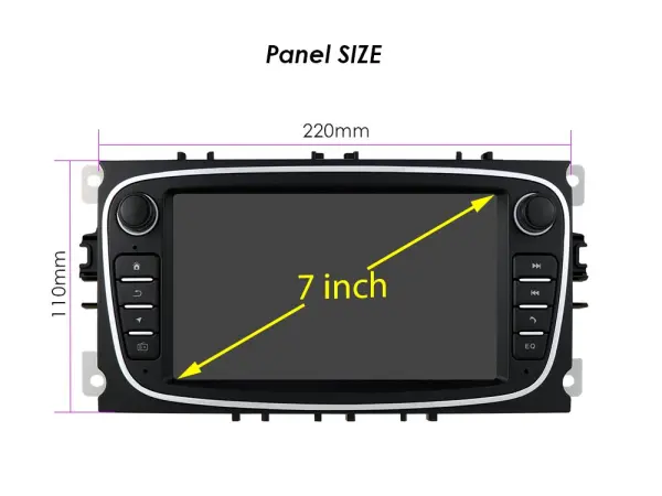 autoradio 7" q3196kt android 10, 2gb+16gb s bt gps wifi pro ford focus mondeo c-max