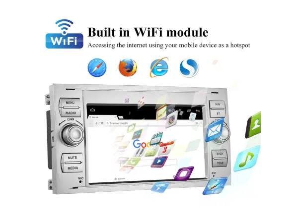 autoradio 7" a3718we android 13 2gb+64gb - podpora bt gps wifi pro ford,connect,fiesta,transit,focus