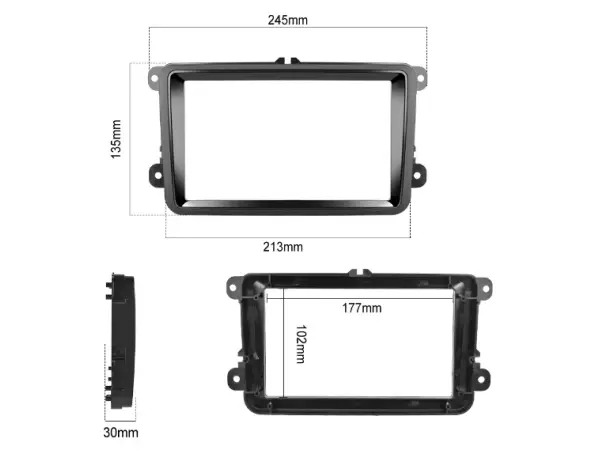 skoda, vw, seat, audi-2din redukcni ramecek vw-007 pro 2din autoradio vc kabelu a canbusu