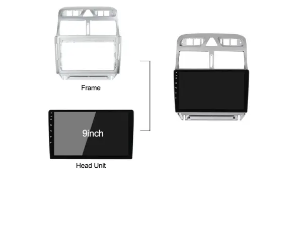 peugeot 307 (2007-2016) 9"- redukcni ramecek a7187 pro autoradio 9"