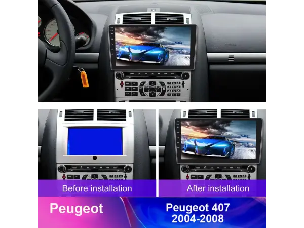 peugeot 407 (2004-2008) 9"- redukcni ramecek a7688 pro autoradio 9"  (stribrnosedy)