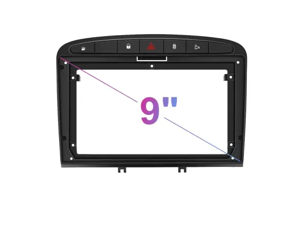 peugeot 408 (2013) 9"- redukcni ramecek a7086 pro autoradio 9"  (matna cerna)