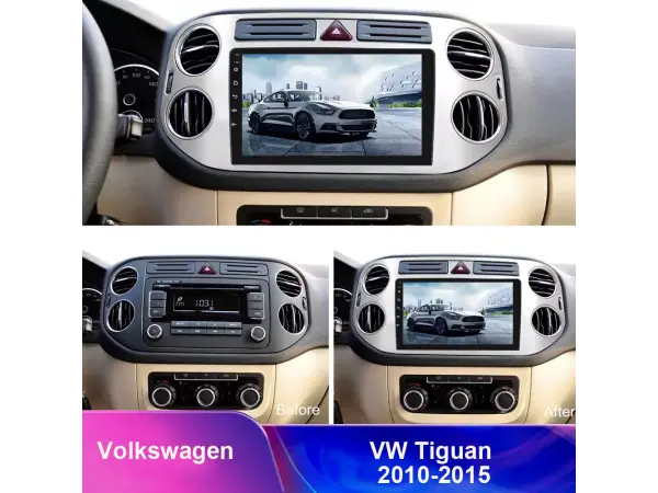 vw tiguan (2010-2015)-redukcni ramecek a7094 pro autoradio 9"  stribrny