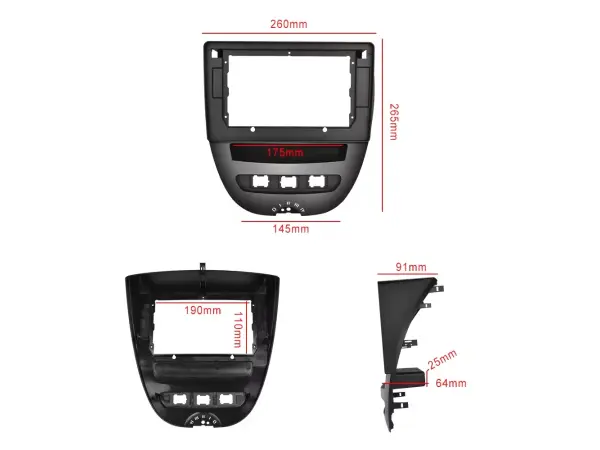 toyota aygo (2004-2014),  peugeot 107, citroen c1 10,1" - redukcni ramecek a7281 pro autoradio 10.1"