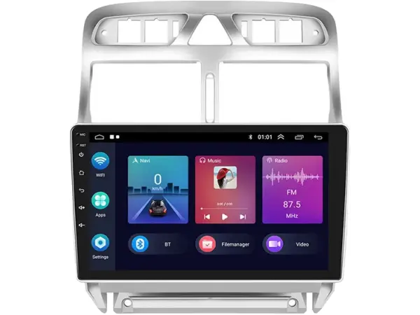 autoradio 9" lcd a3018 2gb+32gb android 11 s rameckem pro peugeot 307 2007-2016