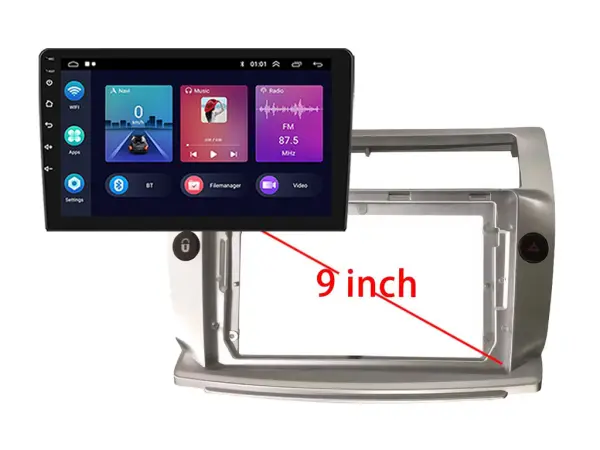 autoradio 9" lcd a3018 android 11 s rameckem a7186 pro citroen c4 2004-2009/ sega 2008-2011 manualni klimatizace