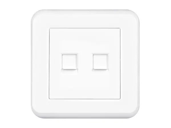 unic zasuvka 2xrj45 cat5 v ramecku, plast bily