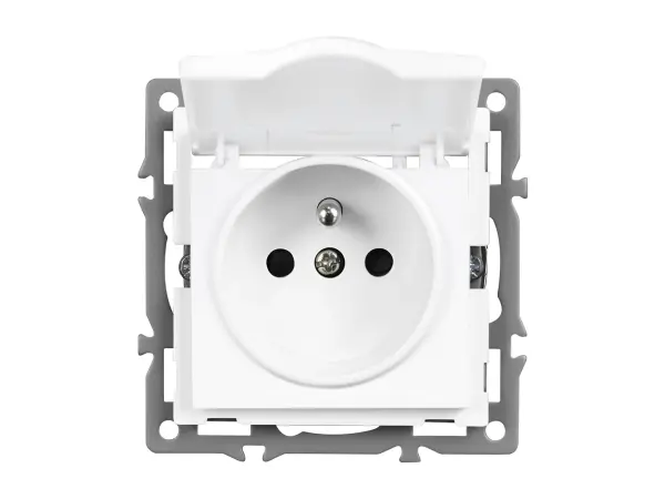 unic elektricka zasuvka 230v s krytem ip44, bila plast