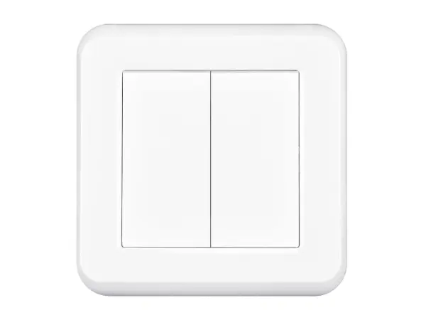 unic dvojvypinac lustrovy seriovy c.5 v ramecku 82mm, plast bily