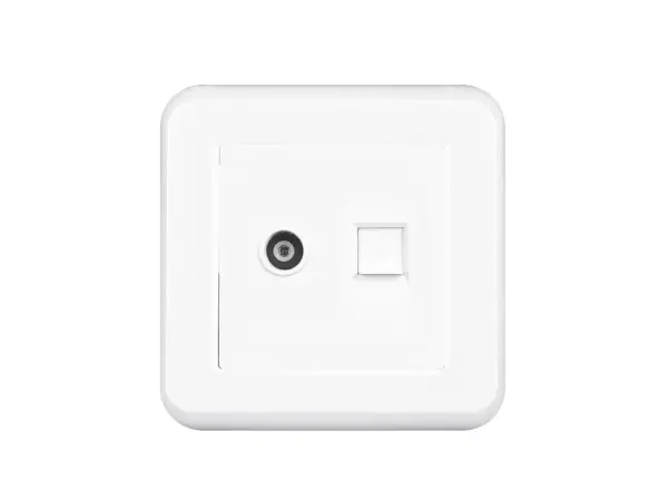 unic datova zasuvka tv + rj45 cat5  v ramecku, plast bily