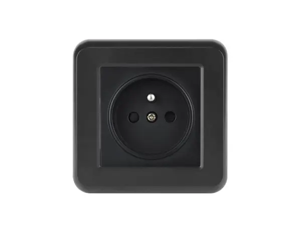 unic elektricka zasuvka 230v cerna plast