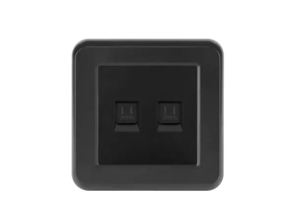 unic zasuvka 2xrj45 cat5 v ramecku, plast cerny