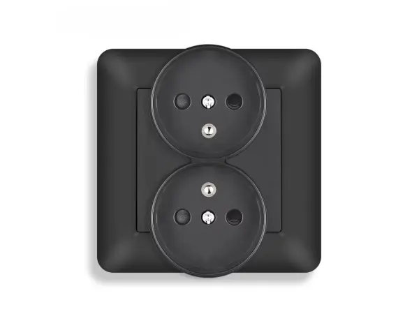 unic elektricka dvojzasuvka 2x230v cerna plast