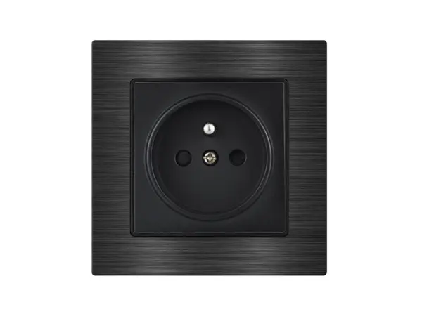 unic elektricka zasuvka 230v cerna, v ramecku 82mm, slitina hliniku