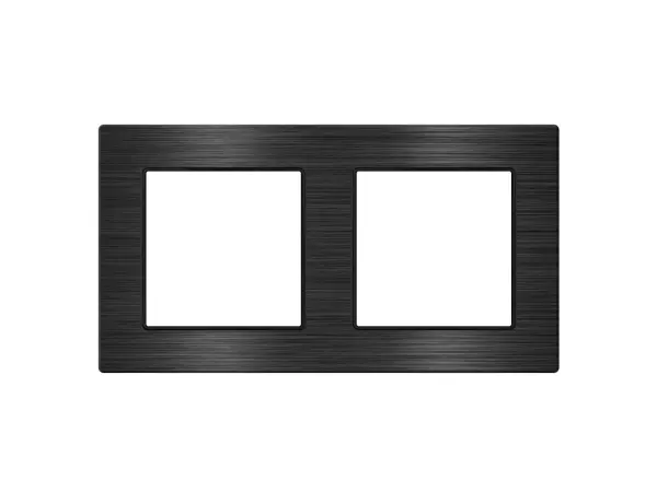 unic elektricka zasuvka 2*230v v ramecku 153mm slitina hliniku cerna