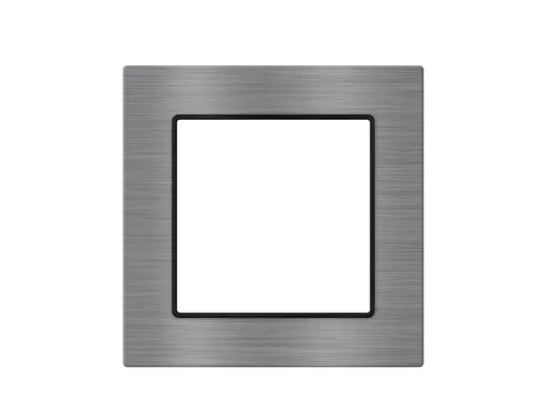 unic elektricka dvojzasuvka 2x230v seda v ramecku 82mm, slitina hliniku seda