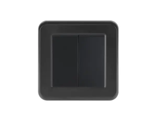 unic dvojvypinac stridavy-schodistovy c.5b 6+6 v ramecku 82mm, plast cerny