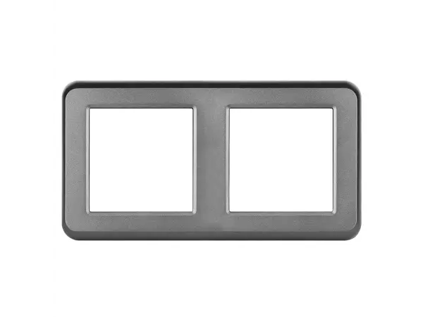 unic elektricka zasuvka 230v + dvojvypinac lustrovy seriovy c.5 v ramecku 153mm, plast sedy