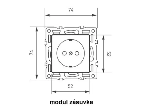 unic elektricka zasuvka 230v + dvojvypinac lustrovy seriovy c.5 v ramecku 153mm, plast sedy