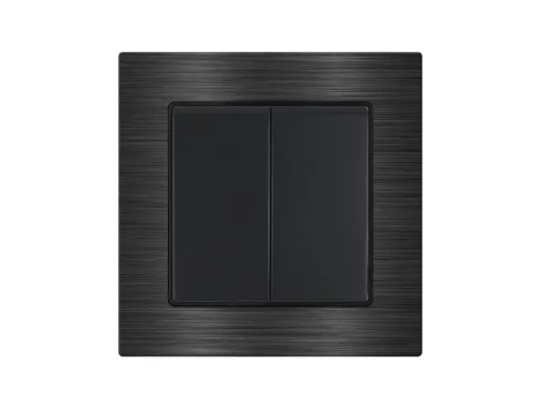 unic dvojvypinac lustrovy seriovy c.5 v ramecku 82mm, slitina hliniku cerny