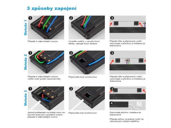 voltline povrchova zasuvkova lista 60cm cerna vcetne zasuvkovych modulu