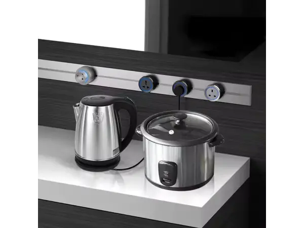 voltline povrchova zasuvkova lista 100cm seda vcetne zasuvkovych modulu