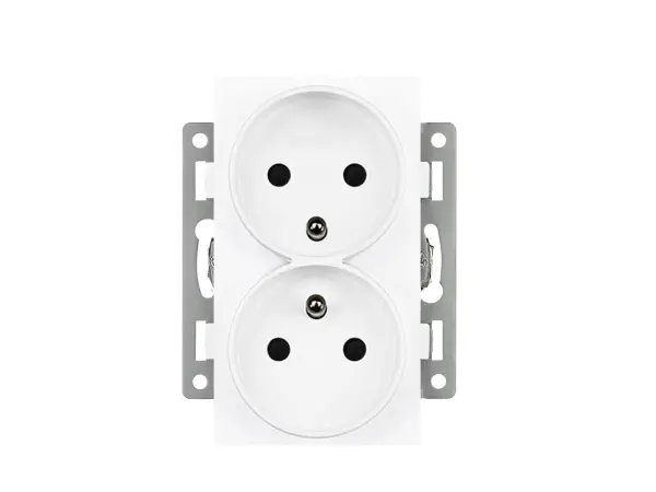 unic modul dvojzasuvka mddz230v zasuvka 2x230v 16a, bila, pro ramecek 122mm