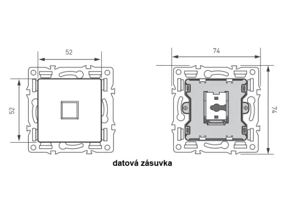 unic modul zasuvka mdz2rj45cat6 zasuvka 2xrj45 cat6 pro ramecek 82mm