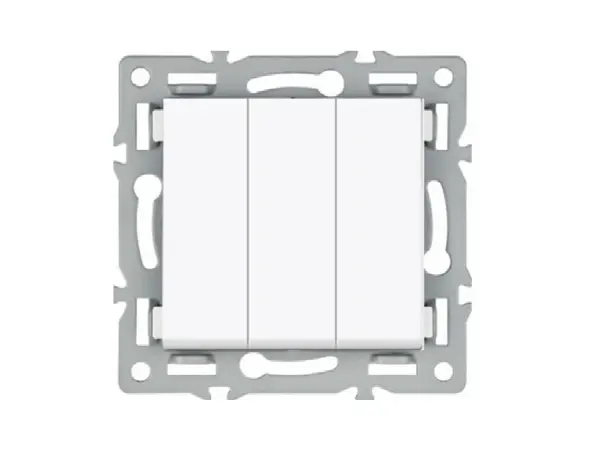 unic bily modul mdc04 trojvypinac lustrovy, pro ramecek 82mm