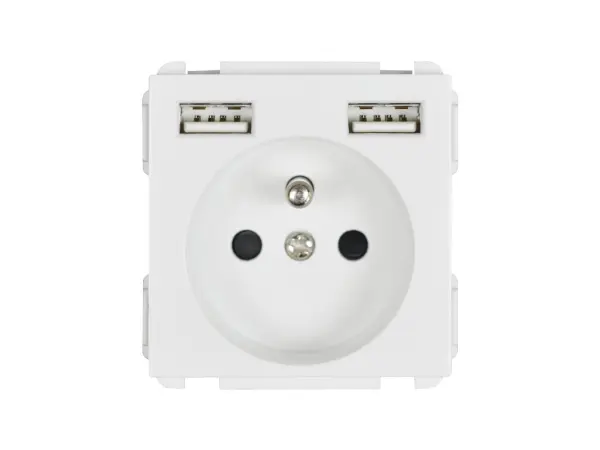 sran 4 zasuvka 2x230v+usb 5v/2,1a + 2x230v bily plast
