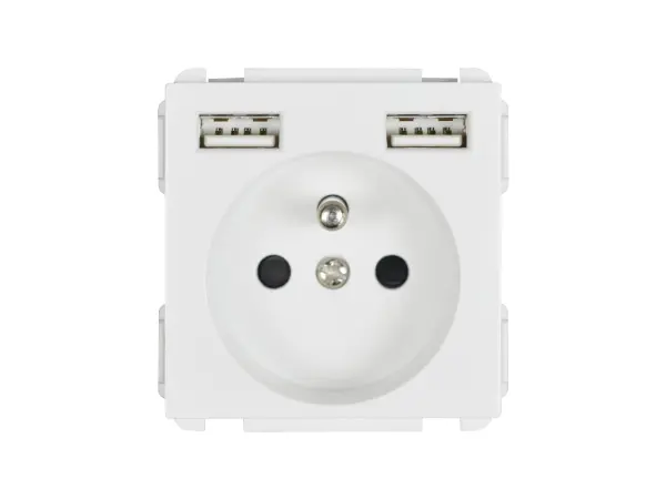 sran elektricka petizasuvka wifi socket, 230v+2*usb 5v/2,1a  v ramecku 420mm, vhodna pod tv plast bily