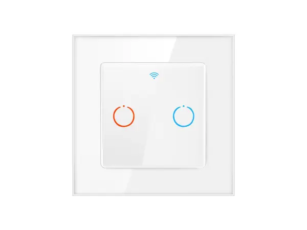 sran wifi dvojvypinac v ramecku, sklo bily