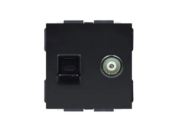 sran cerny modul mdnrj45+tv zasuvka rj45+tv do ramecku