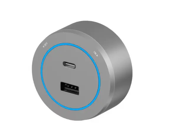 voltline zasuvkovy modul usb+usb-c sedy (68x30mm) pro nastenne listy