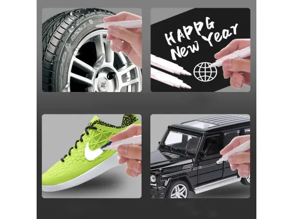 popisovac pneu bily white paint markers pens