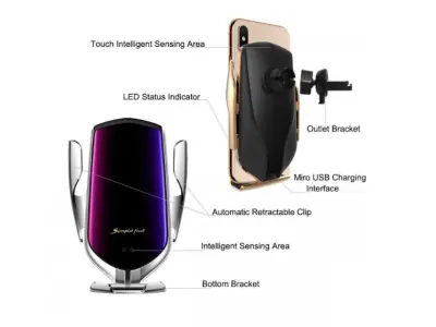 Spolehlivou a modern� nab�je�ku do auta, barva st��brn� v�etn�dr��ku do ventilace