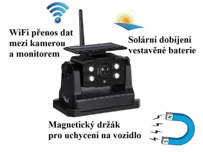 Wifi parkovac� set TRUCK A3485 IPS monitor 7" se sol�rn� bezdr�tovou kamerou s magnetem
