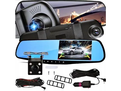 Parkovaci kamera ve zp�tn�m zrc�tku s p�edn� FullHD kamerou 1080p