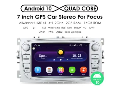 Autoradio 7" Q3209KT Android 10, 2+16GB s BT GPS WiFi pro Ford Focus Mondeo C-MAX