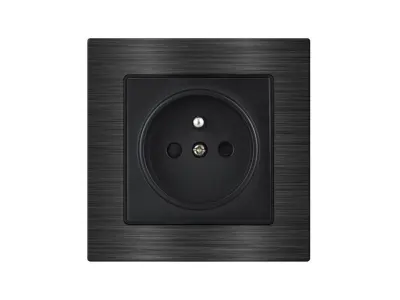 UNIC Elektrick� z�suvka 230V �ern�, v r�me�ku 82mm, slitina hlin�ku